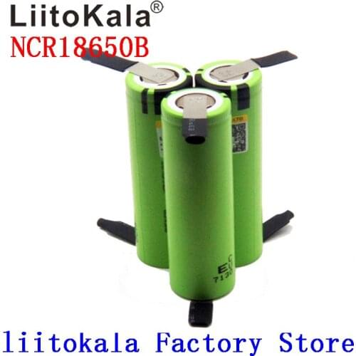 100PCS liitokala 18650 3400 Battery 3400mAh 3.7V NCR18650B Rechargeable Li-ion Battery for Flashlight +DIY nickel