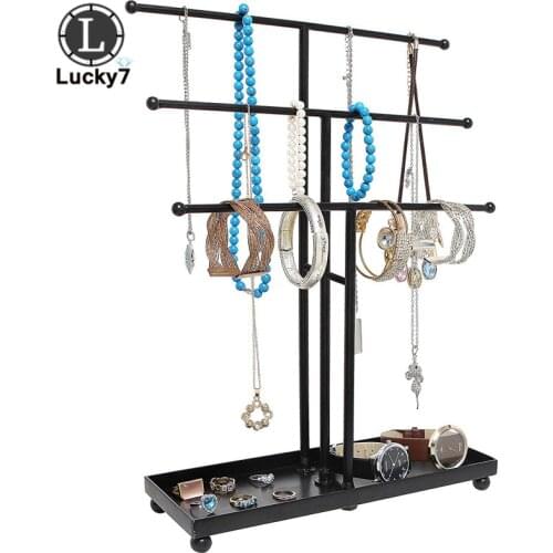 Metal Jewelry Holder Earrings Necklace Ring Pendant Bracelet Jewelry Display Stand Tray Tree Storage Racks Organizer Holder