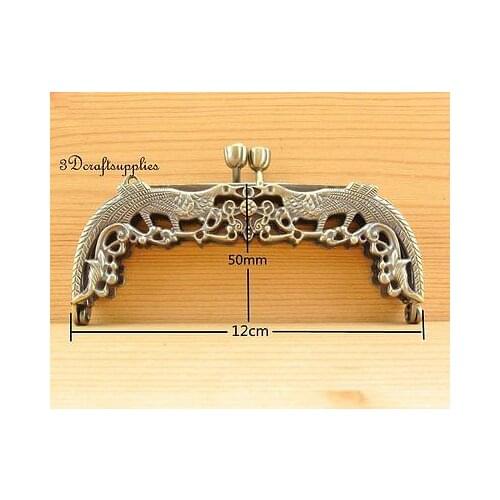 Metal frame sewing bag purse frame clasp alloying 12 cm vintage D29