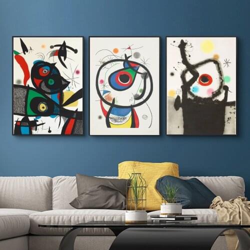 Wall Paintings Print On Canvas Wall Art Prints Modern Art Wall Abstract Juan Miro Artwork Pictures for Living Room Home Decor