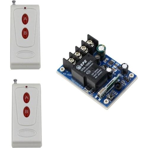 New DC12-48V 12V 24V 36V 48V 1CH 30A RF Wireless Remote Control Switch System Teleswitch 2*2Buttons Transmitters + 1 *Receiver