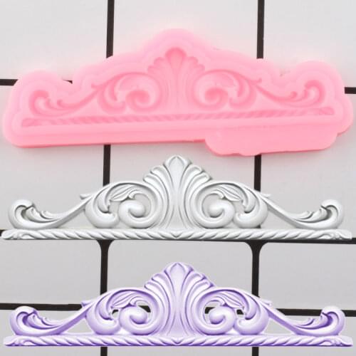 Scroll Relief Cake Border Silicone Mold Flower Cupcake Fondant Molds Wedding Cake Decorating Tool Candy Chocolate Gumpaste Mould