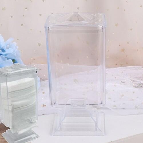 Transparent Acrylic Makeup Cotton Pad Box Make Up Nail Styling Tools Nail Art Remover Paper Wipe Holder Container Storage Case