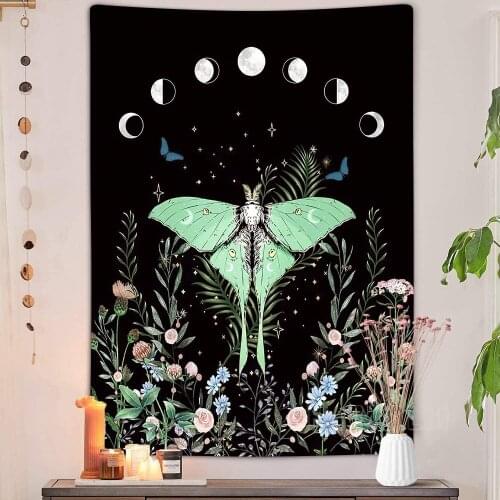 Psychedelic Flower Moon Vertical Flower Witch Tarot Decoration