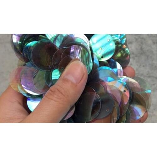 Sewing supplies 20mm Circular Mirage Transparent Grey Side Hole Sequins Clothing Nail Bead Material round sequins