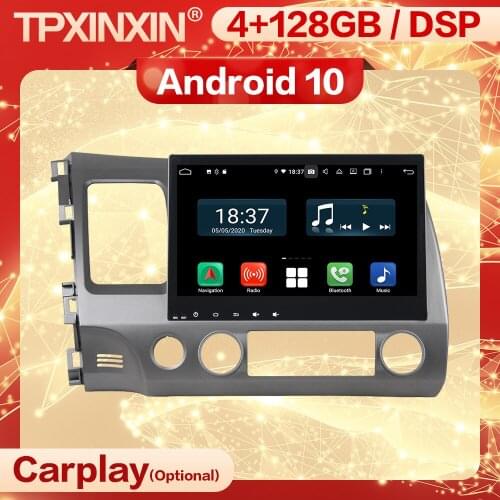 128G Carplay 2 Din Android Stereo Receiver For HONDA CIVIC 2006 2007 2008 2009 2010 2011 Video Radio Auto Audio Player Head Unit