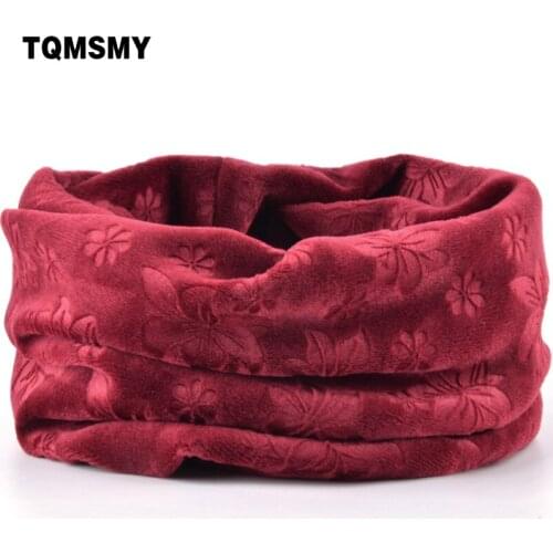 TQMSMY Winter women scarf ring Flowers pattern beanie hat cap for Women Multi Use Beanies Masked Hood and Collar Scarf TMDH14
