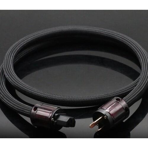Audiocrast Black Pure Copper HIFI Audio Power Extension Cable USA AC Mains Power Cable