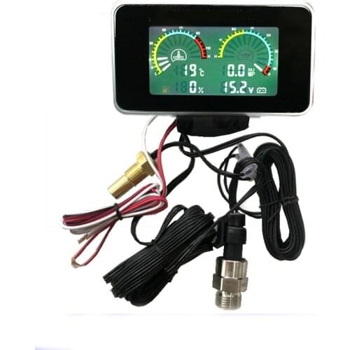 VEHTRKACNTOL 4 Functions In 1 12v/24v Truck Car Oil Pressure Gauge + Voltage Neter + Water Temperature Gauge +Fuel Gauge Meter