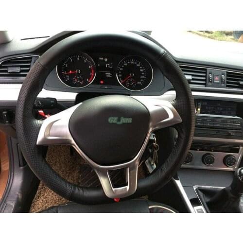 Interior ABS Matte Steering Wheel Cover Trim For Volkswagen Tiguan 2016 2017