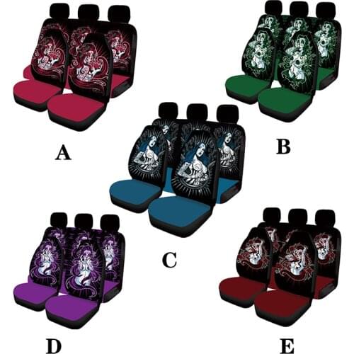 1/2/7 Pcs Beautiful Women Printing Car Seat Cover Soft Polyester Fabric Bench Protection For Ford Focus 2 Mondeo Mk4 Volvo Xc9