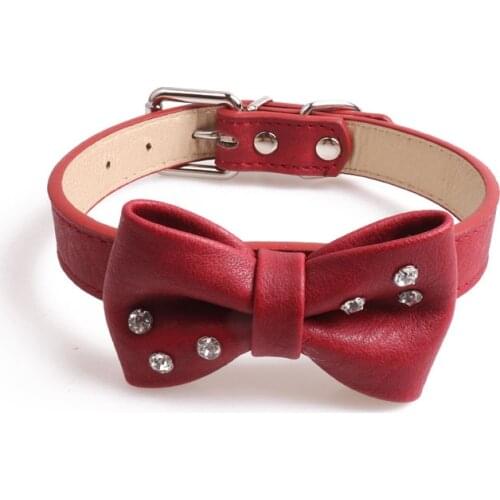 18PCS / LOT New Pet Products Rivet With Bow Collar Dog Collar Type Lead Rope Dog Accessories