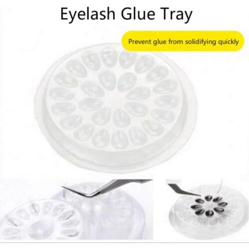 20Pcs Wholesale Glue Gasket Eyelash glue holder Adhesive Pallet Eyelash Extension glue pads stand on eyelash plastic glue holder
