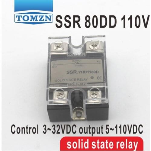 40DD SSR Control voltage 3~32VDC output 5~110VDC DC single phase DC solid state relay