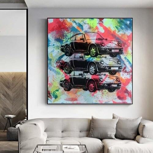 Watercolour Graffiti Luxury Sport Car Picture Abstract Wall Art Prints And Poster Street Artwork Canvas Painting For Home Decor