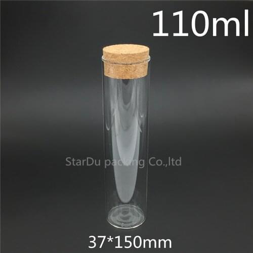 Free shipping 10pcs/lot 37*150mm 110ml Wishing Glass Bottle with Cork ,110cc Glass Vials Display Bottles Wholesale cork bottle