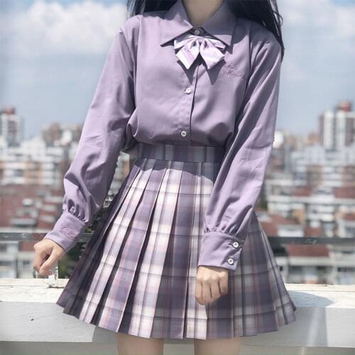 Deeptown Autumn Winter Shirts Women Fashion JK Blouse Women Long Sleeve Loose Casual Tops Embroidery White Button Up Shirt