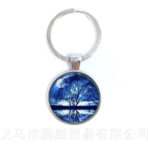 Cabala Keychains Tree of Life Glass Cabochon Keyring Accessories For Men Women Children Pendant Jewelry Creative Gift