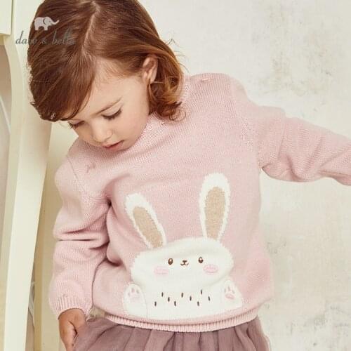 DBM14391 dave bella winter Christmas baby girls cartoon knitted sweater kids fashion toddler boutique tops