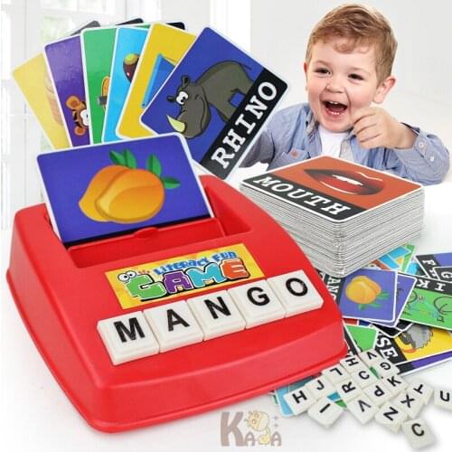 Children English Spelling Alphabet Letter Game Early Learning Educational Toy Kids English card machine game