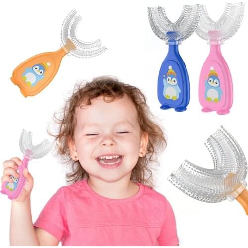 Baby Toothbrush Childrens Teeth Oral Care Cleaning Brush Soft Silicone Teethers Baby Toothbrush New Born Baby Items 2-12Y
