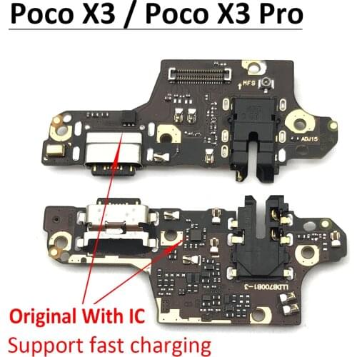 USB Charger Dock Connector Charging Port Board Microphone Flex Cable For Xiaomi POCO X3 NFC Global Version / Poco X3 Pro