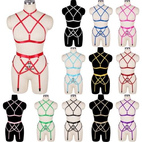 Goth Sexy Harness Erotic Lingerie Body Stockings Bondage Stocking Harness Bra Suspenders Belt Sexy Underwear Full Body Harness