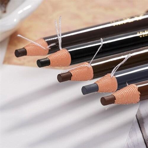 Eyebrow Pen Waterproof Permanent Makeup Eye brow Pencil Positioning Lip Natural Dark Brown Long Lasting Natural 5 Colors