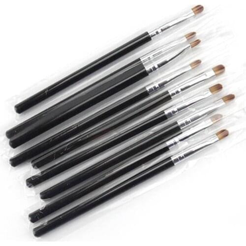 5pcs/kit Nail Brushes Nair Art Pen Tool Crimped Round Head UV Builder Gel Painting 13cm/5.12in Professional Salon Home Manicure