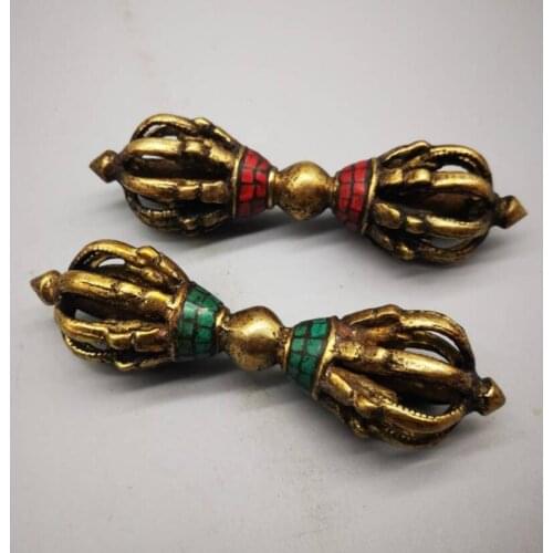 China brass Exorcism Vajra pestle small crafts statue #2