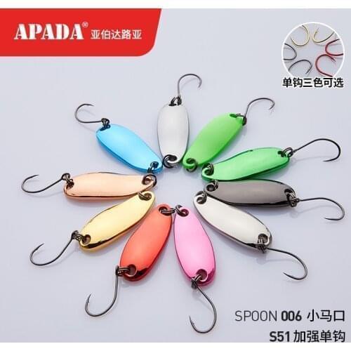 APADA Spoon 006 Tinplate 2g Strengthen Single HOOK 26mm Multicolor Metal Spoon Zinc alloy Fishing Lures