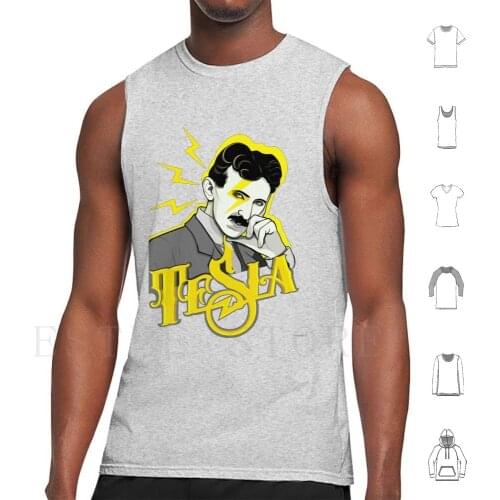 Tesla Tank Tops Vest Nikola Tesla Teslsa Serbian Genius Scientist Futurist Physics Inventor Pop Art Nagel Lighting
