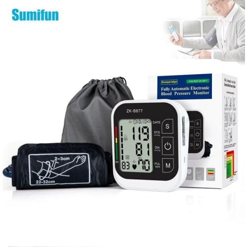 Medical Portable Arm SphygmomanometerTensiometer Automatic Digital BP Tonometer Body Blood Pressure Heart Rate Pulse Monitor