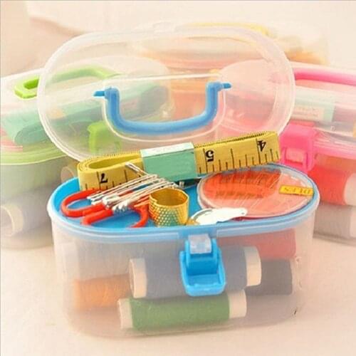 Home Thread Threader Needle Tape Measure Scissors Thimble Sewing Kit Needlework Box