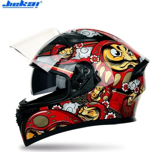 JIEKAI Motorcycle Helmets Men/women Full cover Four seasons Double Lens Moto Racing Helmet Casco Casque Made of ABS /PC visors