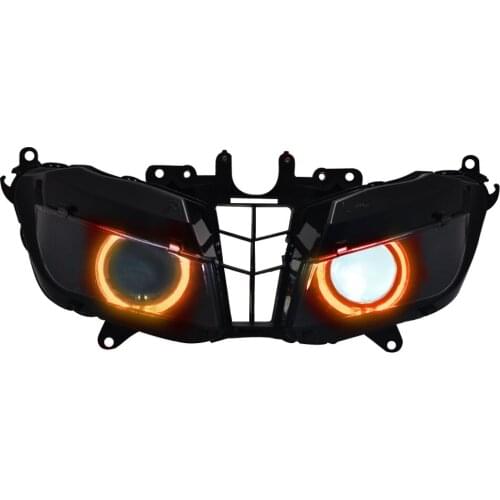 Motorcycle Custom Headlight Projector Head Lamp Assembly HID red Angel light Fits For Honda CBR600RR 2013-2018