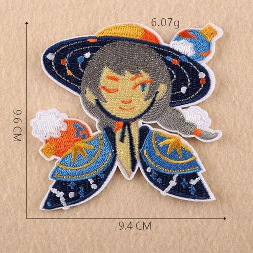 Anime Girl With Hat Iron On Embroidered Clothes Patches For Clothing Wholesale