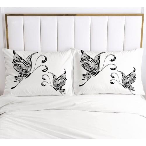 2PCS Pillowcase Home Decoration Pillow Cover Cases Bedding Print 3D HD Pink 70x70cm 50x75cm 50x70cm 80x80cm Simple butterfly