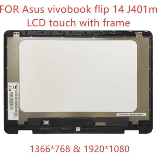 Original 14'' HD OR FHD LCD LED SCREEN Assembly replace FOR Asus vivobook flip 14 J401m laptop LED LCD Touch Digitizer Assembly