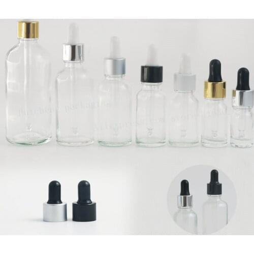 200 x 1/2oz Clear Glass Dropper Bottles 1oz Transparent Oil Glass Piepette Dropper Container 5ml 10ml 20ml 30ml 50ml 100ml
