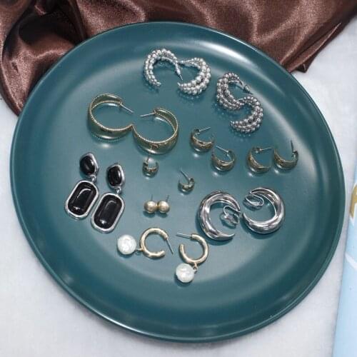 Retro Style Multi-Layer Bead Cool Style Simple Design Metal Earrings Feminine Style Fashion Personality Accessories