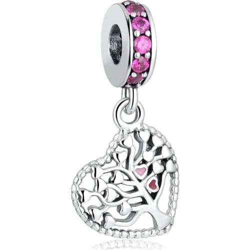 S925 Pendant Bead DIY Jewelry Tree of Love Dangle Charm fit Lady Bracelet Bangle Girl Gift Mixed Enamel