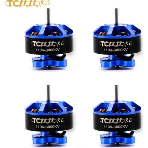TCMMRC fpv Brushless motor rc 4PCS 1104 6000KV Brushless Motor 9mm spacing for RC FPV Racing Drone Quadcopter Frame