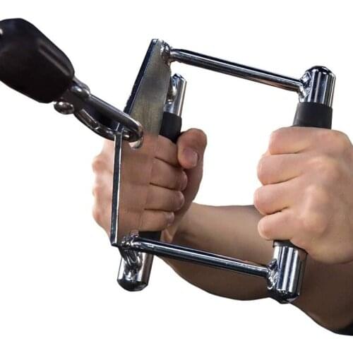 Gym Lat Bar Heavy Duty Rowing V Handle Fitness Pull Down T-Bar Pully Cable Machine Attachment Barbell Deadlift Squat Platform