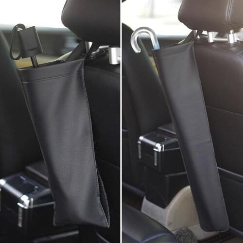 Universal Car Umbrella Bag Leather Foldable Car Auto Seat Back Waterproof Umbrella Storage Organizer Cover Case Car Accessories