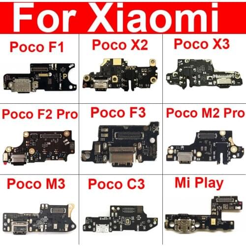 USB Charging Jack Scoket Connector Board For Xiaomi Mi Play Pocophone F1 X2 Charger USB Port Dock Flex Ribbon Board Replacement