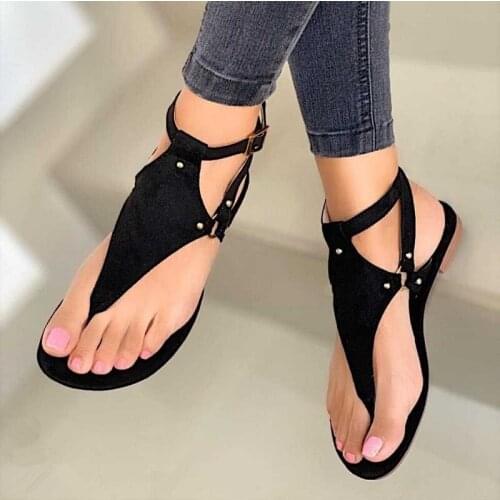 Women Gladiator Flat Sandals Open Toe Gladiator Shoes Roman Buckle Strap Ladies Beach Sandals Flip Flops Plus Size 2021