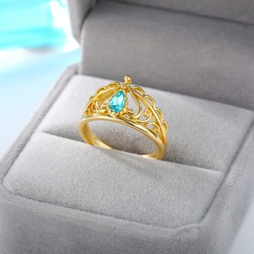 Vintage Crystal Crown Rings For Women Noble Temperament Gold Color Stainless Steel Elegant Personality Ring for Couple Jewelry