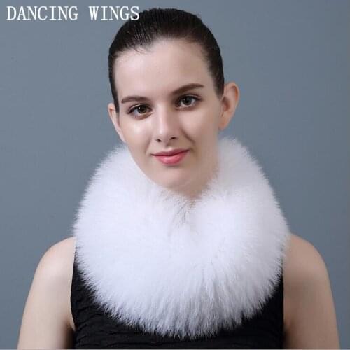 Winter women fur scarf real fox fur scarves warm neck fur collar Genuine Fox Fur headband ring wrap for women