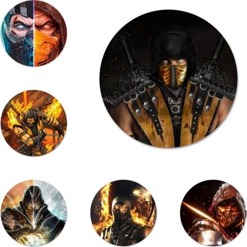 Scorpion In Mortal Kombat Icons Pins Badge Decoration Brooches Metal Badges For Backpack Decoration